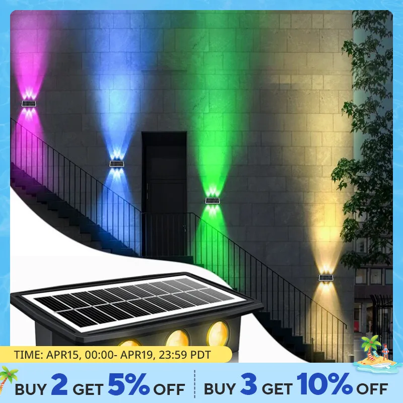 Decorative Solar Wall Lights Solar Garden Step Stair Lights IP65 Waterproof RGB White Warm White Colorful Outdoor Solar Light