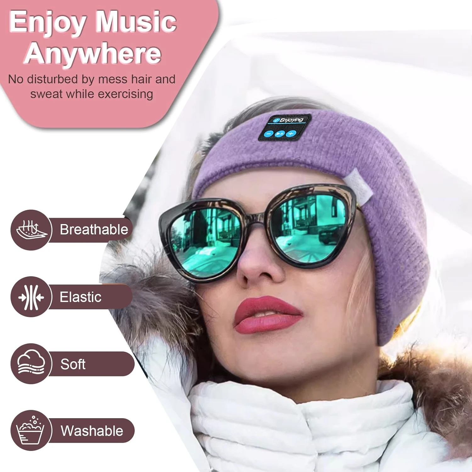Wireless Bluetooth Headphones Headband Unisex Sports Music Winter Earmuffs Mic Outdoor Ear-Muffs Ear Cover Bluetooth Headset