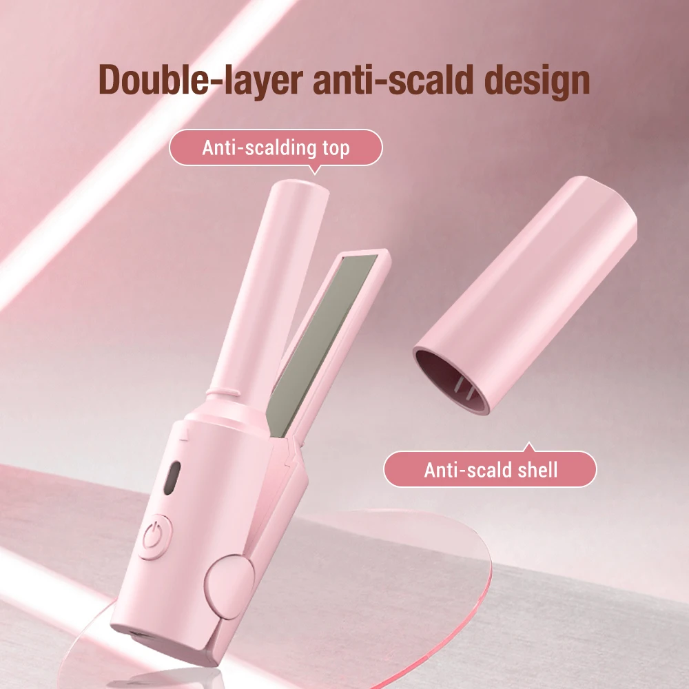 USB Portable Mini Hair Straightener Curler Professional Hair Straightening Curling Irons Women Hair Wave Flat Iron Styling Tools 5