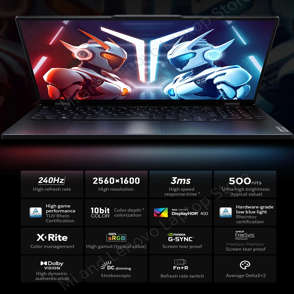 레노버 리전 R9000P 2023, 16 인치 E 스포츠 게이밍 노트북, AMD R9 7945HX RTX4060 100% sRGB 게임 노트북 PC, R7000 R7-7840H 옵션
