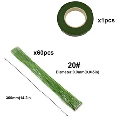 Light Green Floral Wire Stems for Crafting and Flower Arrangements (Green B)