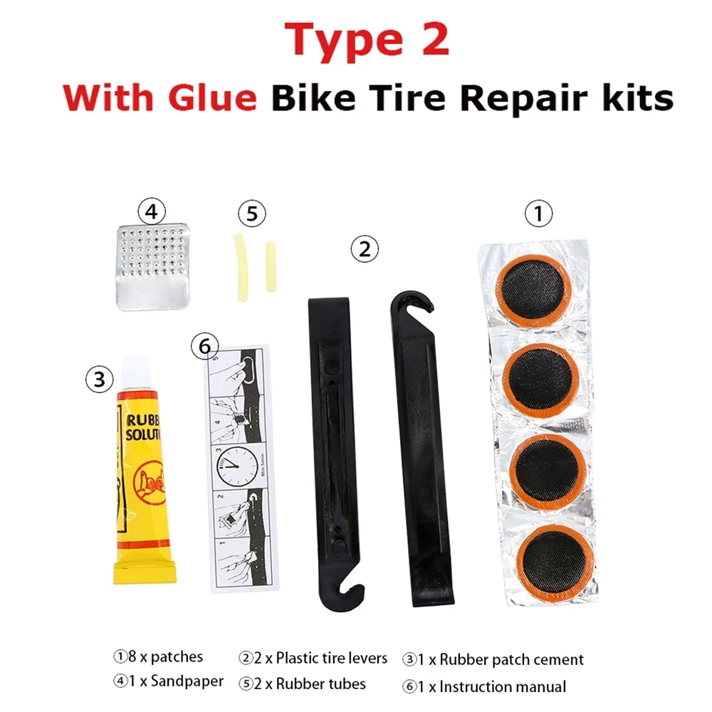ROCKBROS Bicycle Tire Patch Repair Tool Kits No Glue Chip MTB