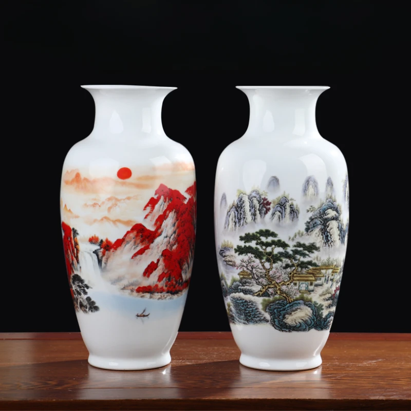 

Vase Ceramic Underglaze Blue and White Porcelain Desktop Decoration Large Capacity Flower Arrangement Home Decoration Antique1Pc