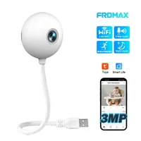 Tuya 3MP Mini Camera WiFi Wireless USB Port  Light Bulb Camera Two-Way Audio Security Protection Human Detection Baby Monitor