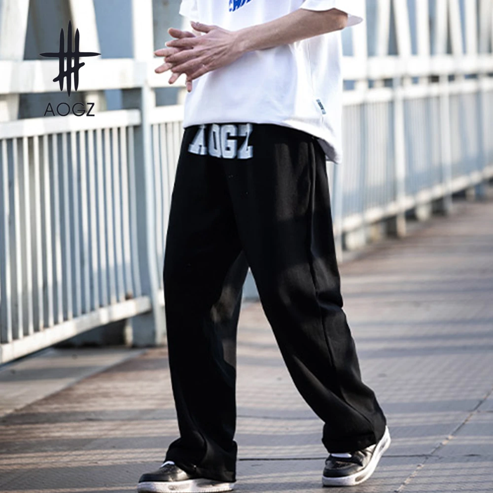AOGZ Men Cargo Pants Fashion Streetwear Hip Hop Loose Casual Pants Harajuku Drawstring Trousers Baggy Pants Joggers Sweatpants cargo pants with straps
