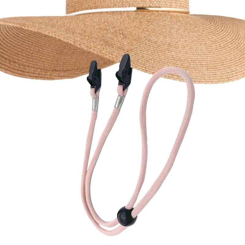 

Hat Straps For Wind Adjustable Lightweight Hat Clips With 80cm Long Strap Polyester Chin Cord With Double Layer Buckle For