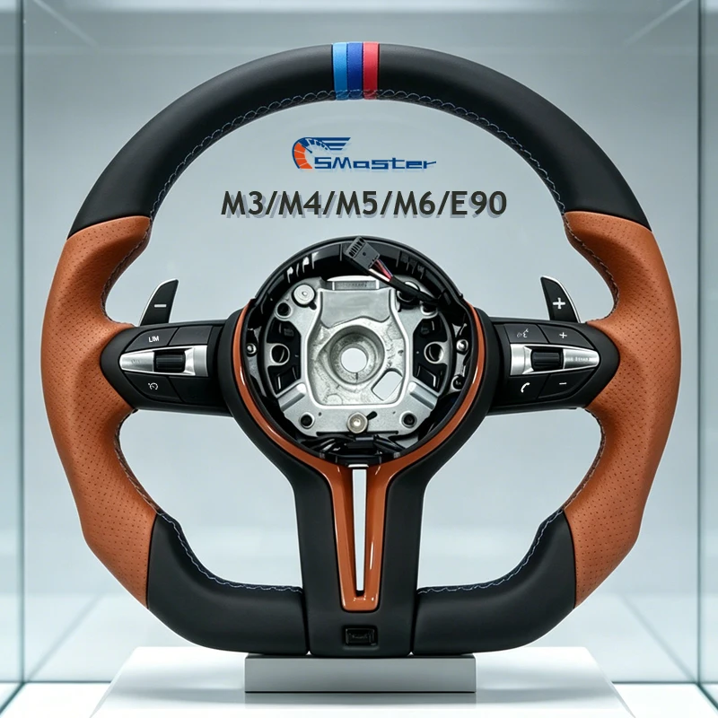 BMW F20 F15 F21 F22 F30 F33 F35 F36 F02 F10 F11 F12 E70 E71 E90 M 스포츠 플랫 바텀 스티어링 휠 M3 M5 브라운 스타일 개조