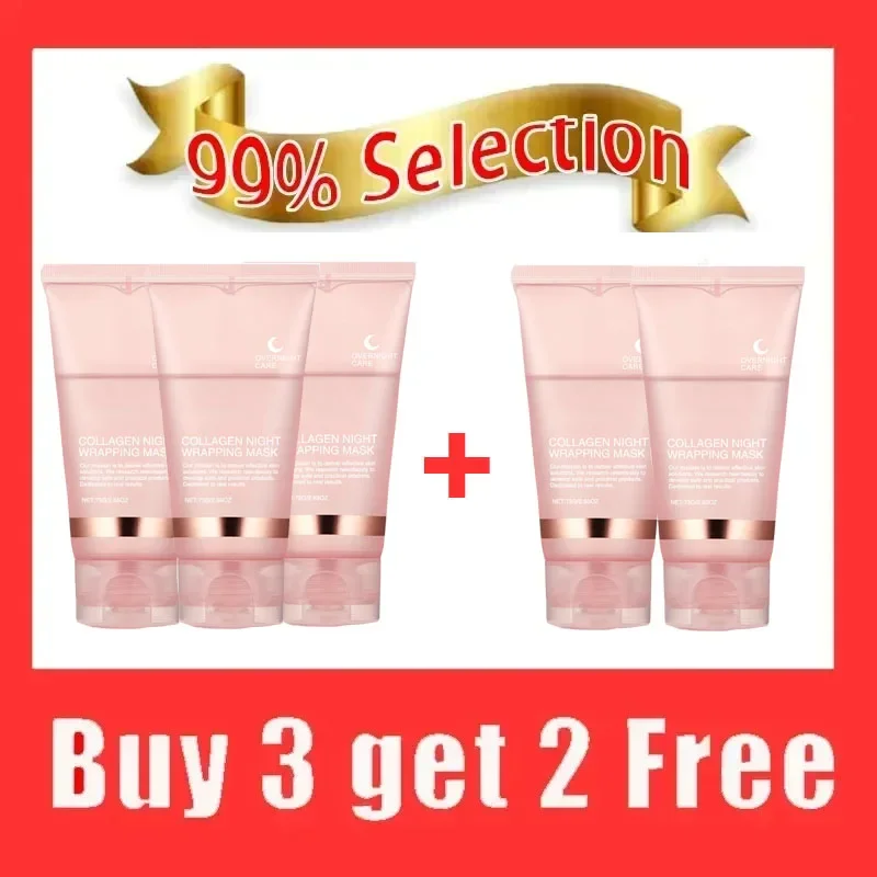 Kollagen-Peel-off-Maske, Nachtverpackung, Gesichtsmaske, tief feuchtigkeitsspendend, feuchtigkeitsspendend, straffende Haut, Gesichtsmaske, tägliche Gesichtspflege – 5PCS
