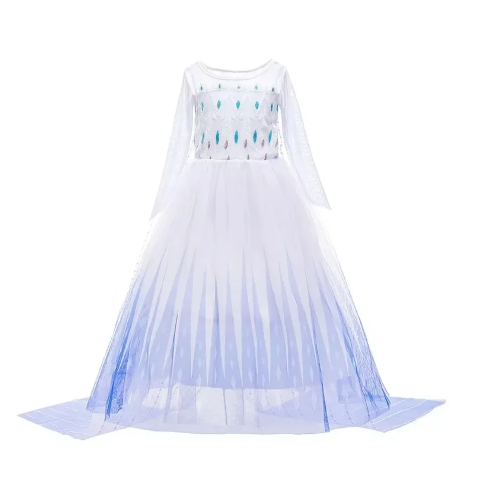 Mädchen Sommer glänzendes Freizeit kleid für Kinder Geburtstags feier Elsa Anna verkleiden Stoff Schnee königin Karneval Halloween Cosplay Kostüm – Detail 21