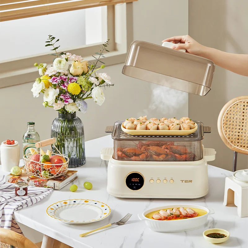 TER Shaped Fresh Steamer, Electric Steamer, Steam Stew Pot, Multi-function Household Water Tight Stew Pot, Fully Automatic