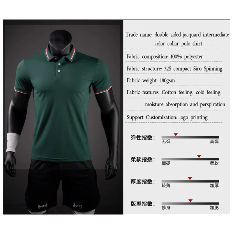 High-quality Men's Golf Sweatshirt Lapel T Shirt Breathable Short Sleeve Cotton Customizable Sports Clothing Tops for Men Summer