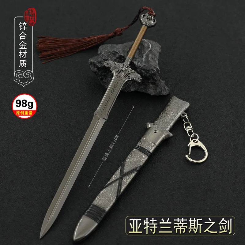 Atlantean Sword 22cm Anime Peripherals Full Metal Weapon Models 1:6 Doll Equipment Toy