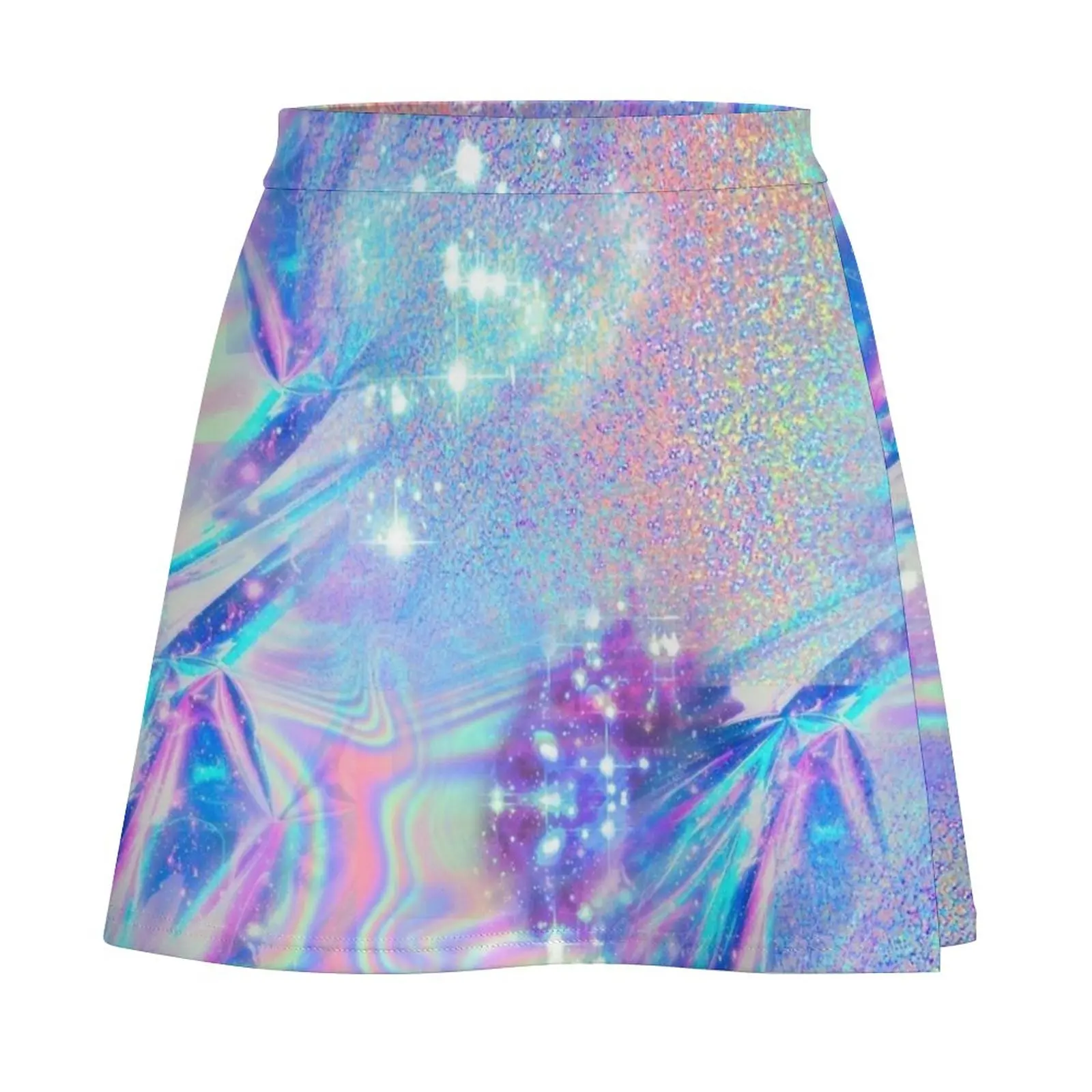 Holographic Pattern Holographic Skirt 3d Sparkly Rainbow