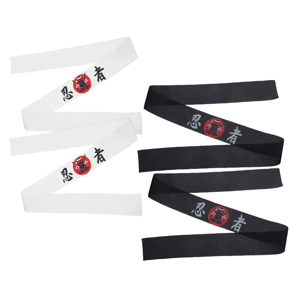 

4 Pcs Ninja Print Headscarf Karate Kid Headband Bands Fitness Running Double Sided Student
