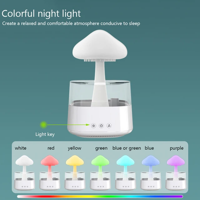 Mushroom Rain Cloud Humidifier Rain Colorful Cloud Raindrop Atmosphere Lamp Night Light Essential Oil small Aromatherapy Machine 2