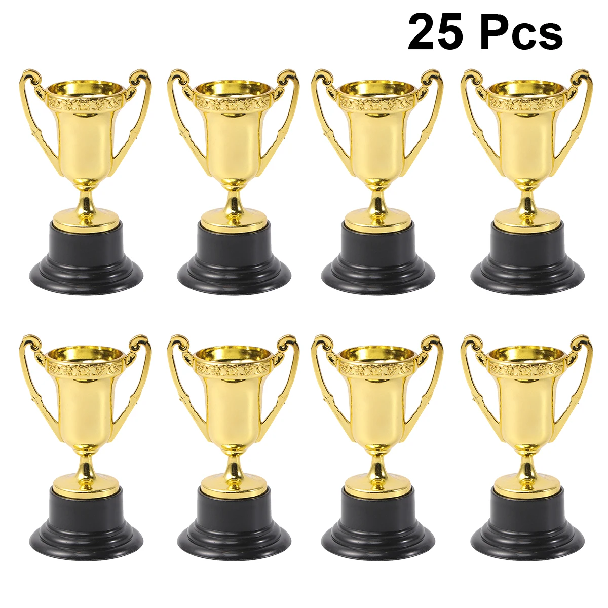 Plastic Trophy Toys 25pcs Student Sports Award Trophy Plastic Mini Trophy with Base Reward Competitions Children Toys for Game School Kindergarten