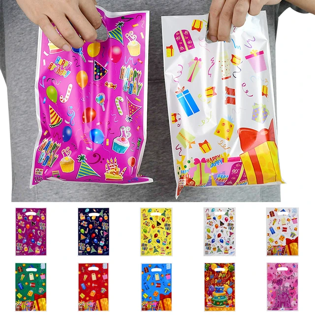 Relota 50 piezas bolsas de Regalo cumpleaños infantil para niños con 84  pegatinas, bolsita para regalos de lunares coloridos, bolsa chuches para