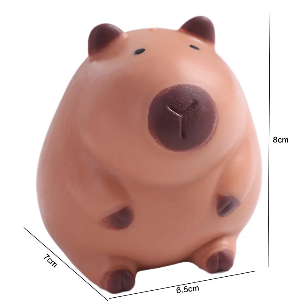 New Cartoon Lovely Capybara Kawaii Soft Adhesive TPR Slow Rebound Toy Creative Pinch Children Decompression Pinch Toys 6