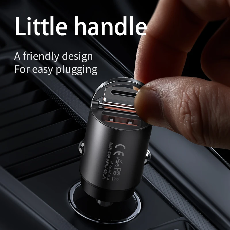Remax Mini Ring 30W Fast Charging Car Charger with Dual Output