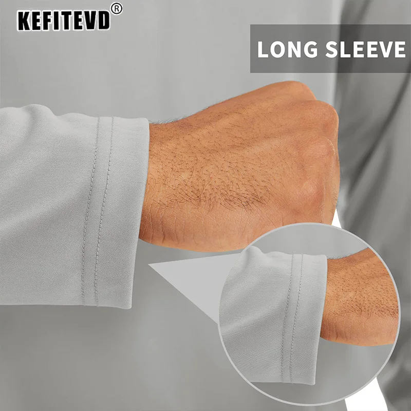 KEFITEVD UPF 50+ Long Sleeve T-shirts Men 1/4 Zip Hiking T Shirts UV Protection Outdoor Surfing Fishing Shirts Pullover Top