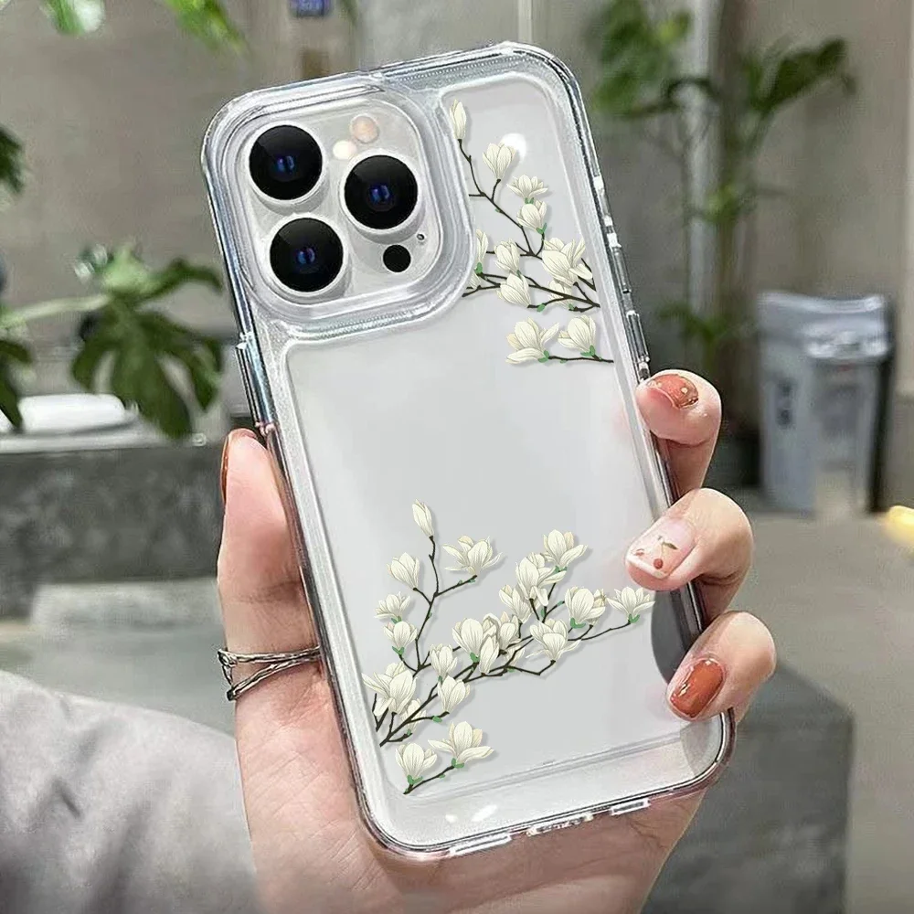 thumbnail image 1 of Funda de silicona transparente para iPhone, carcasa de lujo, rosa, Tuilp, 15, 14, 12, 13, 11 Pro Max, X, Xs, Xr, 7, 8, 15Plus, SE, 1 of 5