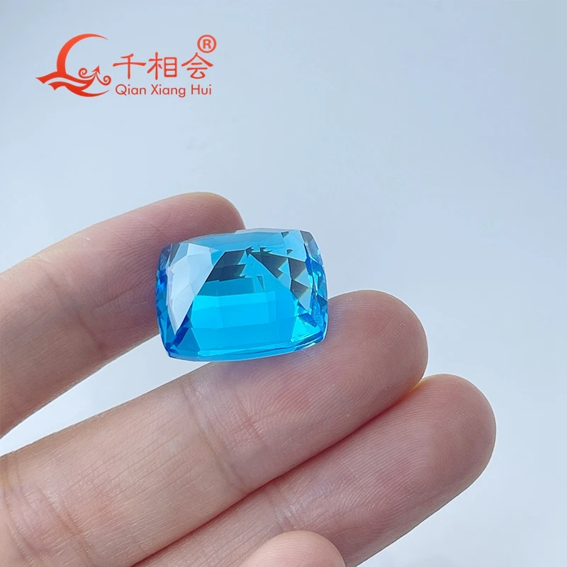 31ct Natural Blue Topaz Cushion Shape Gemstone Loose Stone Certified Jewelry Making Cut Quality