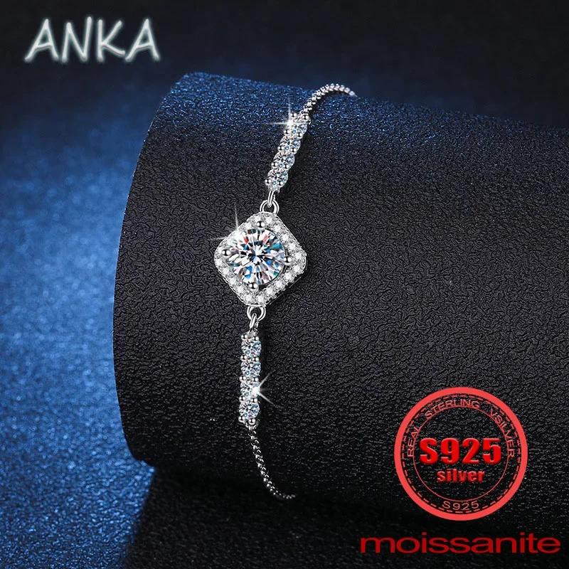 

Браслет женский из серебра 925 пробы с муассанитом, 1 карат