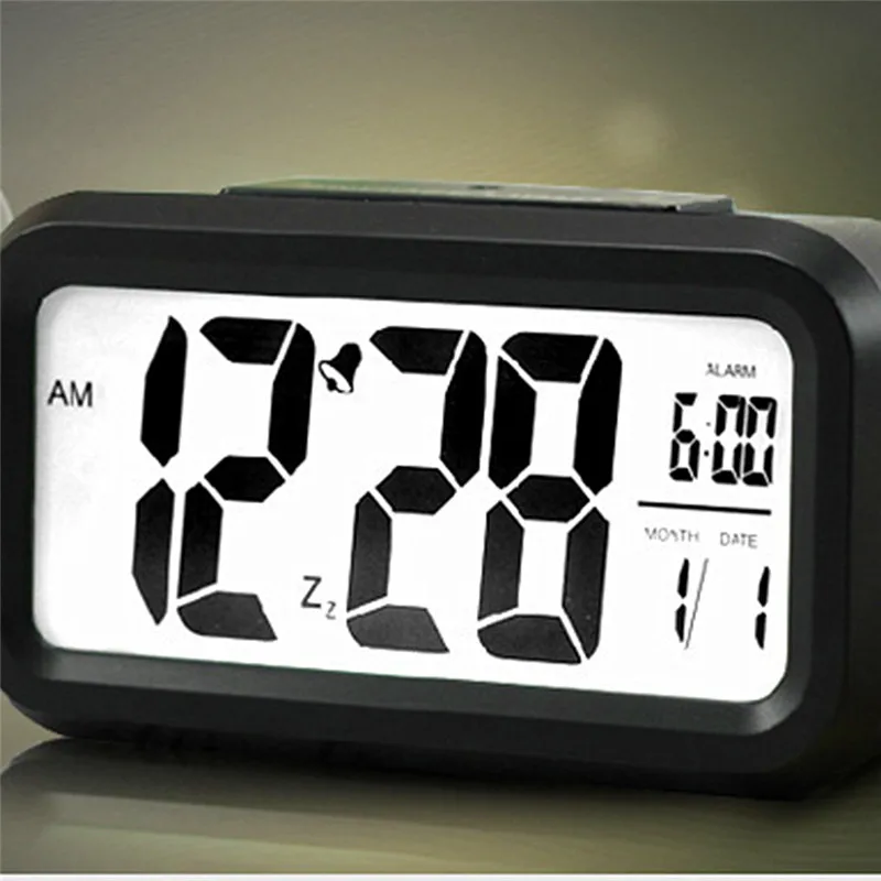 Large LED Backlight Display Clock Digital Alarm Clock Electronic Temperature For Home Office Travel Desktop Decor