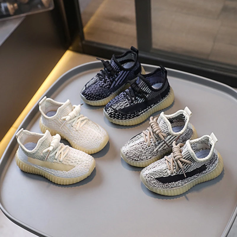 Fly Woven Deodorant Quick Drying Comfortable Soft Breathable Soft Soles Running Tennis Shoes for Kids Boys Girls Students kids shoes