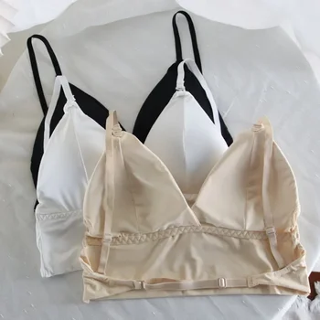 2024 Retro Invisible Push Up Bra Backless Women Bras Low Cut Sexy Plunge Brassiere Open Back Underwear Seamless Deep U Lingerie 1