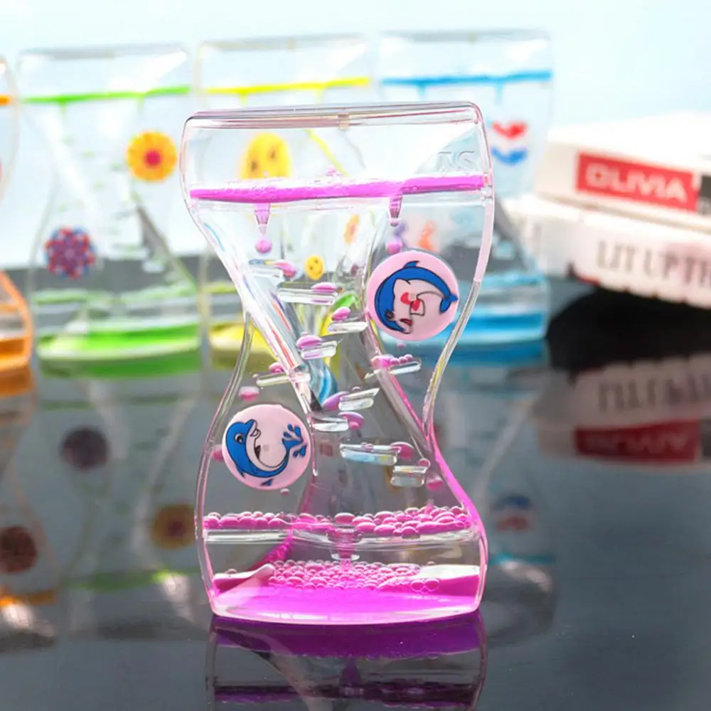 Timer Moving Drip Oil Hourglass Liquid Bubble Kids Toy Home Office Desk Decor Drip Oil Hourglass Liquid Motion Bubble Desk 3