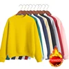 Christmas Fleecing Half High Neck Long Sleeve Preppy Casual Top Women Clothing Autumn Winter Solid Simple Pink Sweatshirts Basic 1