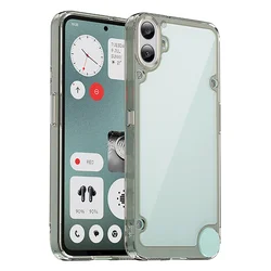 Enhanced Shockproof Clear Silicone TPU Phone Case with Air Cushion Design - Pc + tpu (Transparent Gray)