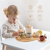 Wooden Children Montessori Toy Teapot Teacup Simulation Kitchen Utensil  BPA Free Silicone Kid Education Pretend Play Toy Gift 4
