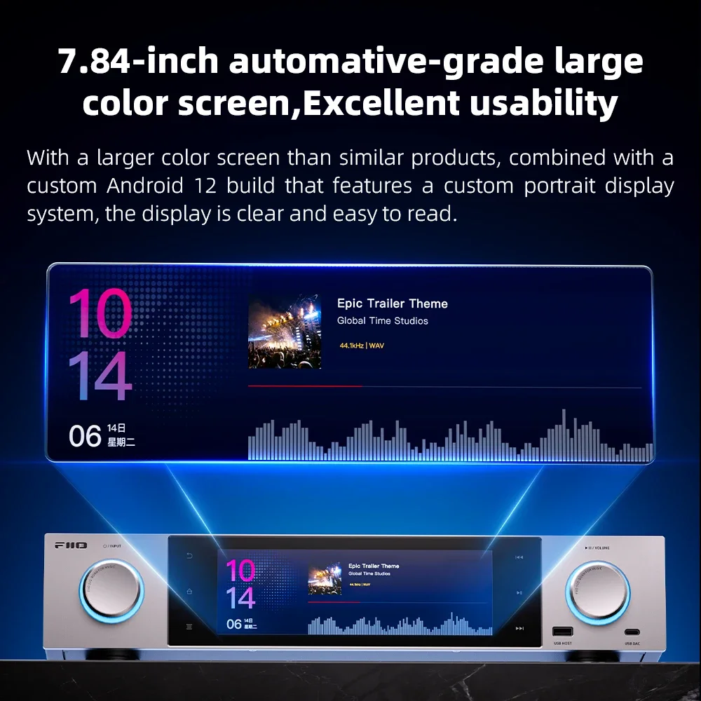 FiiO S15 Desktop Hi-Res Audio Streamer DAC AMP All-in-one HIFI Solution AK4191 AK4499EX DAC chips Android 12 Snapdragon 660