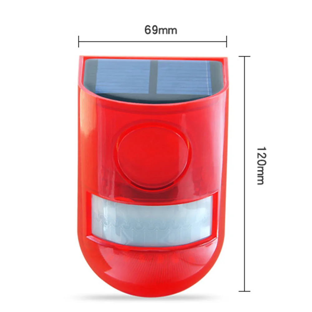 Solar Strobe Light Alarm Waterproof Solar Infrared Motion Sensor Alarm Remote Control Multifunctional Portable for Home Outdoor