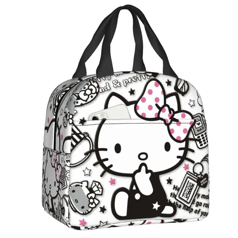 

Hello Kitty Lunch Bag Waterproof Cooler Thermal Insulated Bento Box For Women Kids Picnic Travel Food Tote Bags