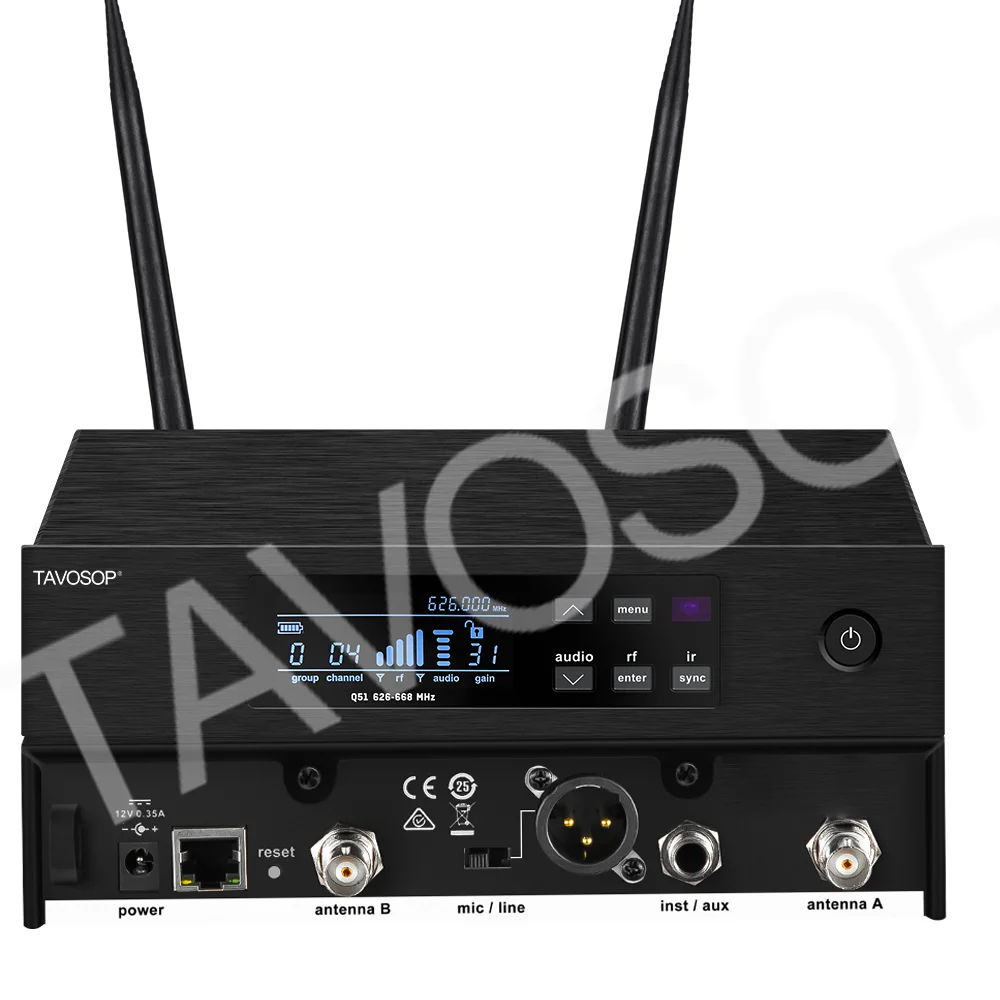 TAVOSOP Qlxd4 B58A B58 626-668MHz 고품질 트루 다이버시티 UHF 전문 무선 마이크 시스템 무대 공연용