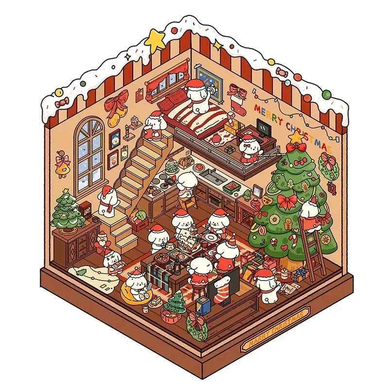 Baby 3D Cartoon Miniature Landscape Scene Stickers Korean DIY PET Sticker Stationery Decompression Scrapbooking for Students