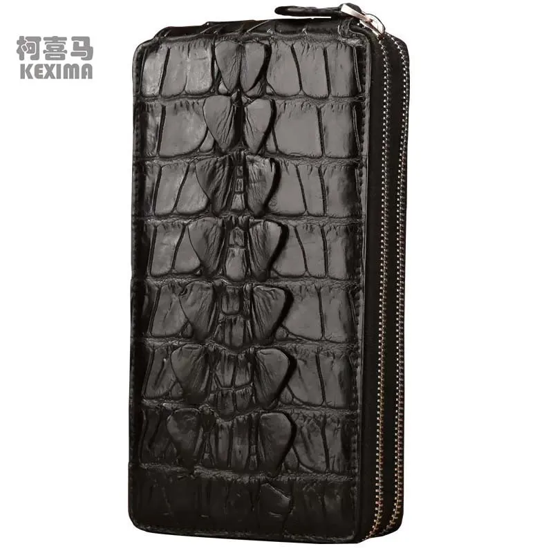 

lukani Crocodile skin men bag male Crocodile leather bag Large capacity commerce male Clutch bag wallet male Long style zipper