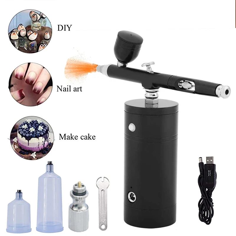 130 Model Airbrush Kit Mini Spray Pump Pen Air Compressor Wall Cake Art  Painting