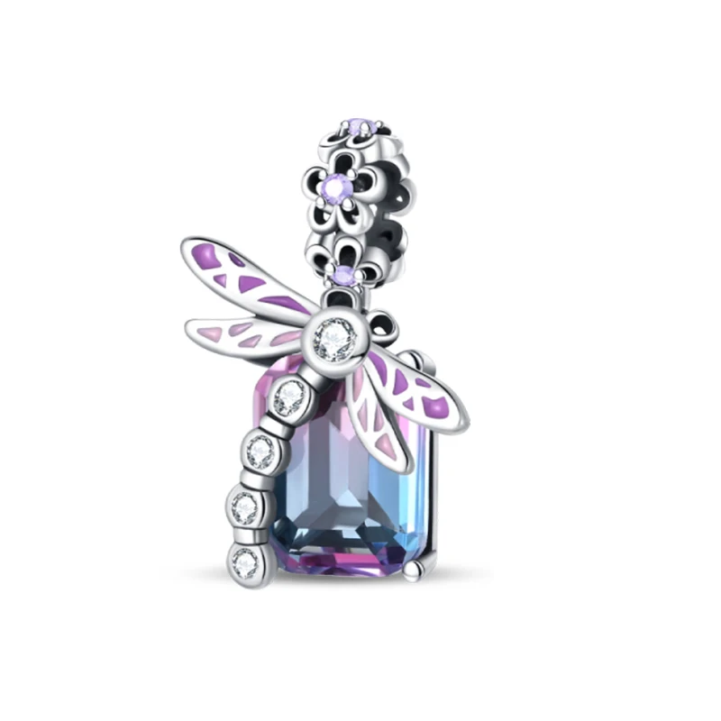 100 % 925 Sterling Silber, exquisiter kubischer Zirkon, Schmetterling, Biene, Marienkäfer, Charms, Bead, passend für Qikaola Original-Armband, feiner DIY-Schmuck – Detail 19