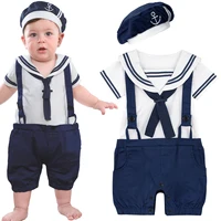 Baby Navy Costume Rompers for Boys Newborn Girl Sailor Style Toddler Halloween Carnival Jumpsuit Infant Cosplay Cotton Playsuit