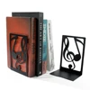 2Pcs Art Note Bookends, Literary Hollow Out Iron Bookends, Metal L-Shaped Bookends, Home Office Desktop Organiser Bookends 5