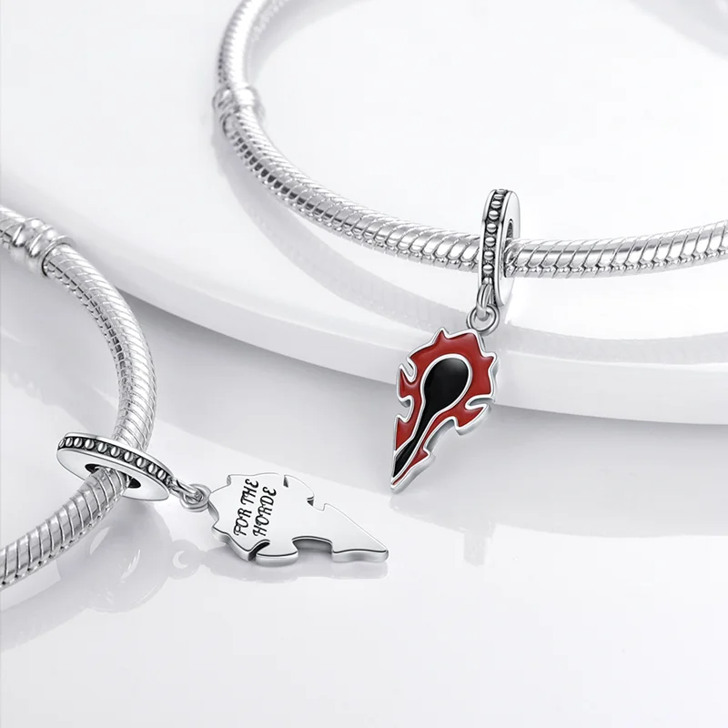 Rote Serie Anhänger-Charms Perlen Plata Charms aus 925er Silber passend für Original Marken Damen Armband Anhänger Halskette Schmuck – Detail 21