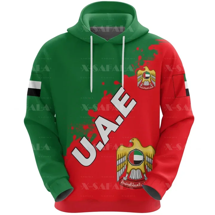 

UNITED ARAB EMIRATES Coat Of Arms 3D Print Zipper Hoodie Men Pullover Sweatshirt Hooded Jersey Tracksuit Outwear Coat Casual