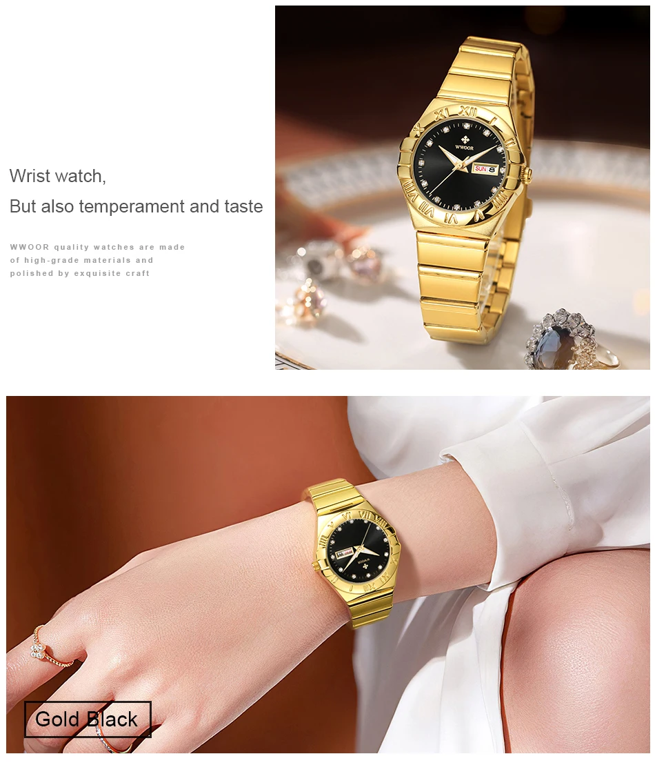 Montre-bracelet à Quartz Simple et élégante pour femmes, en acier inoxydable, bracelet de luxe, décontracté, Business_voghion.com