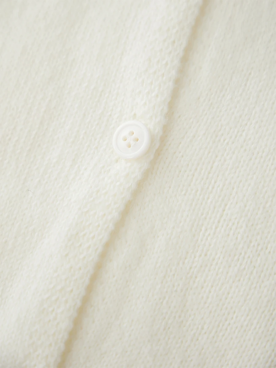 Ladies Stylish Knitted Cardigan with Round Neckline and Button Closure Long Sleeves Solid Color Soft Fall Sweater Coat for