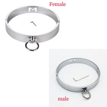 Stainless Steel Wrist Handcuffs Ankle Cuffs with Chain Neck Collar Bdsm Bondage Restraints Shackle Adult Sex Toys for Women Men 6