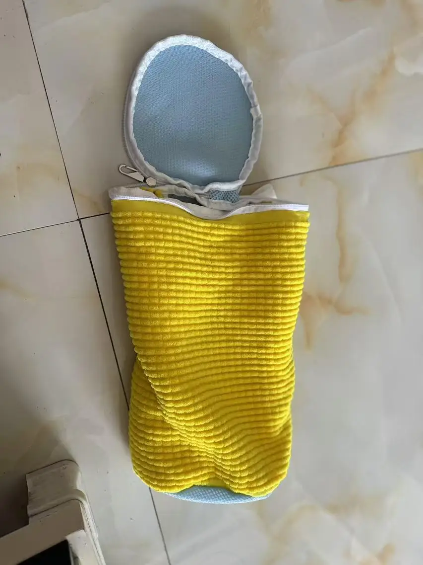 1/2PCS Durable Side Zipper Washing Shoes Bag Cotton Laundry Fluffy Fibers Easily Remove Dirt Washing Bags for Home Use Shoe 4